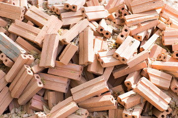 Stack of Raw Bricks.