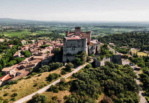 aerial view to Le Barroux, France (Provence)
