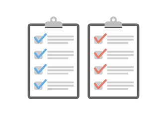 Clipboard checklist flat design. Check list vector illustration