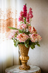 Plastic flowers for decoration