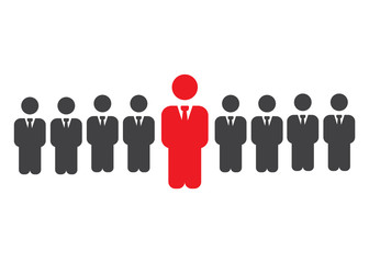 Leader vector recruitment and human resource sign. Leader vector
