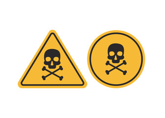 Danger vector sign. Skull and crossbones danger sign