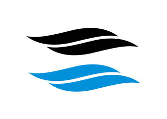 Blue waves swoosh logo. Swoosh vector wave