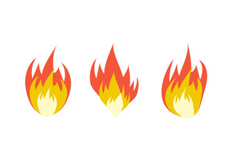 Cartoon fire flames set. Fire flame vector illustration.