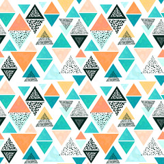 Seamless Pattern of Hand Drawn Triangles