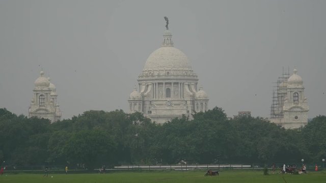  shot of Victoria Memorial in Kolkata, India