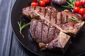 Grilled porterhouse beef steak