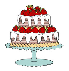 cake with strawberries