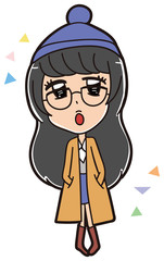 モード系女子のイラスト素材