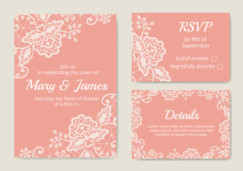 Set of wedding cards