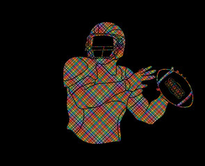 American Football player action, sportsman player, sport concept graphic vector.