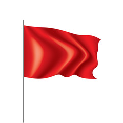 Waving the red flag on a white background