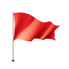 Waving the red flag on a white background