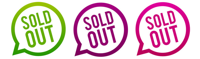 Sold out - Round web Buttons. Circle Eps10 Vector.
