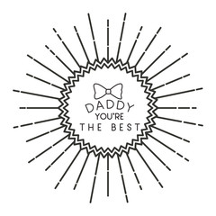 fathers day frame sunburts with elegant bowtie vector illustration design