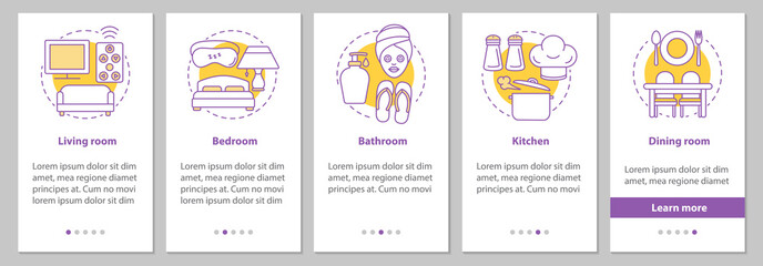 Interior design onboarding mobile app page screen with linear co