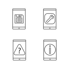 Smartphone linear icons set
