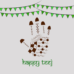 Illustration of background for the occasion of religious  festival Teej celebrated in India
