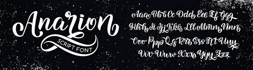 Hand drawn typeface. Brush painted letters. Handwritten script alphabet isolated on white background. Handmade alphabet for your designs logo, posters, invitations, cards, etc.