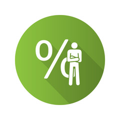 Businessman flat design long shadow glyph icon