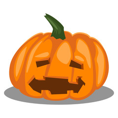 Halloween pumpkin vector cartoon icon isolated on white background.