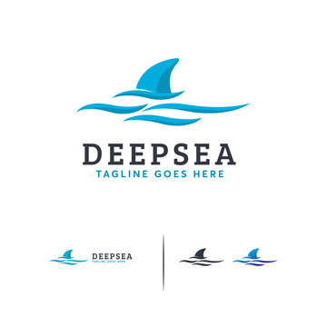 Ocean Logo designs vector, deep sea logo with wave template designs