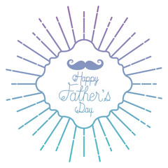 Fototapeta na wymiar fathers day frame sunburts with mustache vector illustration design