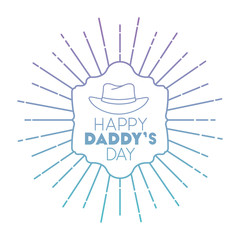 fathers day frame sunburts with elegant hat vector illustration design