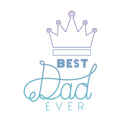 fathers day handmade font with king crown vector illustration design