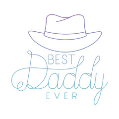 fathers day handmade font with elegant hat vector illustration design