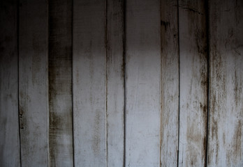 Old white wood boards dark tone texture. Abstract background