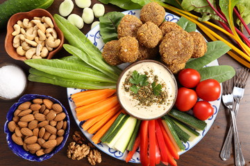 Vegetables and humus.