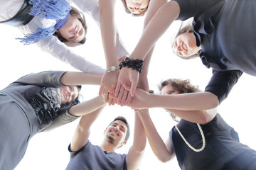 friendly business team .the concept of teamwork