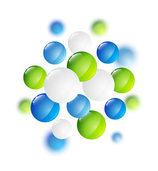 Color glossy round elements on white background