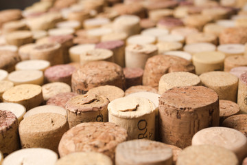 Set of different wine corks background