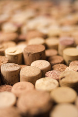 Set of different wine corks background