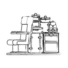 airplane chair with pile suitcases vector illustration design