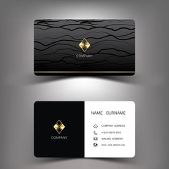 Modern business card template design. With inspiration from the abstract.Contact card for company. Two sided. Vector illustration. 