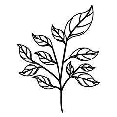 branch with leafs ecology icon vector illustration design