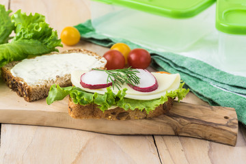 School lunch cheese sandwich.