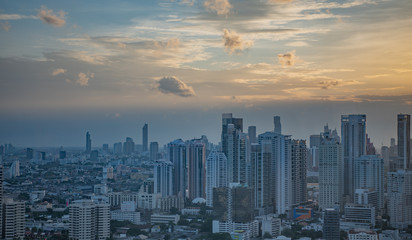 Bangkokcity with sunset
