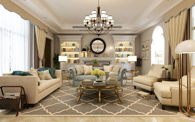3d render of living room