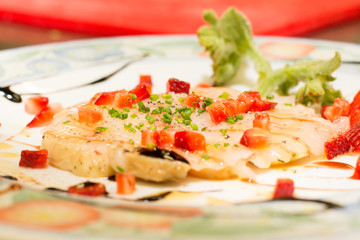 Fish salad with peppers.