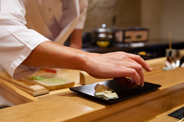 Professional and experienced sushi chef delivered a perfectly made sushi with confident and...