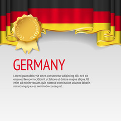 Germany flag background with badge. Flag of Germany.