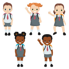 Happy school kids