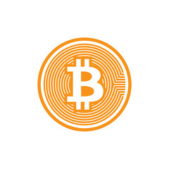 Bitcoin icon. Criptocurrency symbol. Blockchain technology.