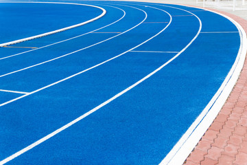 running track blue color  - For fitness or competition Bangkok of Thailand