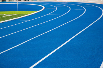 running track blue color  - For fitness or competition Bangkok of Thailand