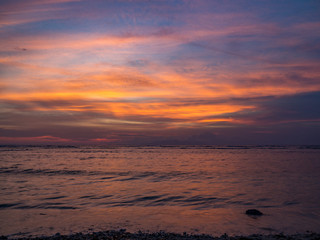 Obraz premium Gili Trawangan, Indonesia - November, 2017: Color of sunset above beautiful ocean. Indonesia